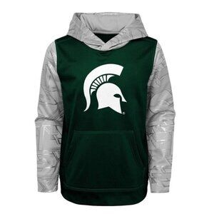 NCAA Boys Sz M (7) Michigan State Spartans Performance Fleece Long Sleeve Hoodie